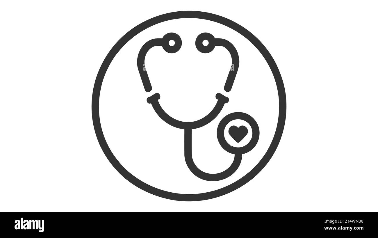 Stethoscope graphic icon. Stethoscope sign isolated on white background ...
