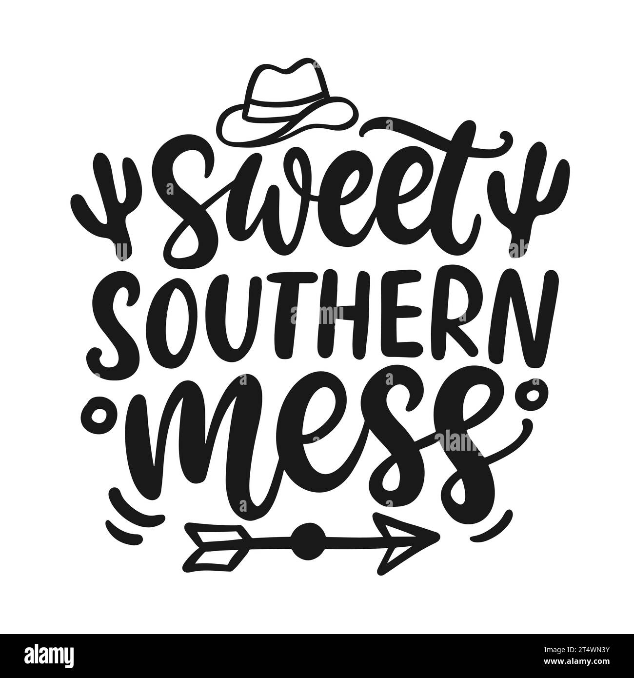 Sweet southern mess. Southern farmhouse Wild West  Stock Vector