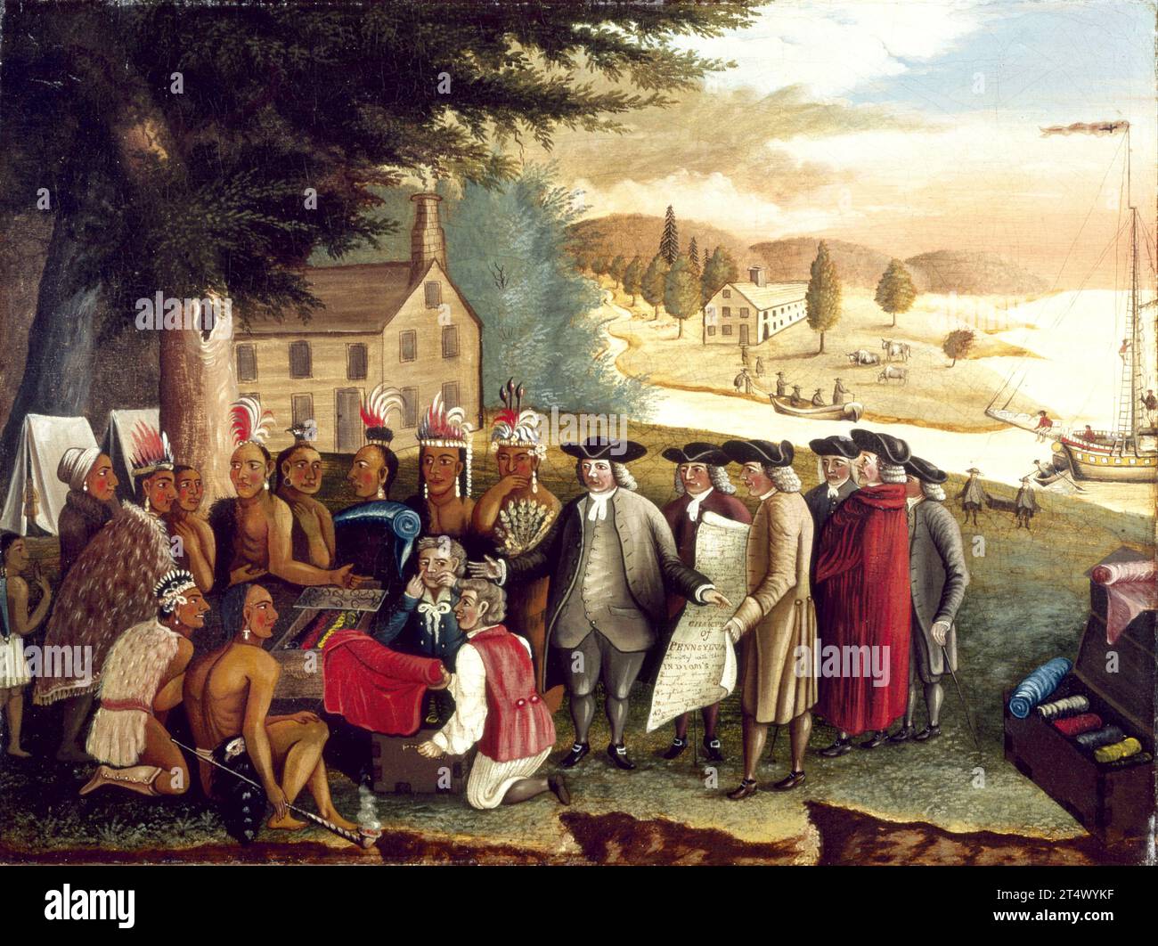 Edward Hicks - Penn's Treaty with the Indians - c1830 Stock Photo