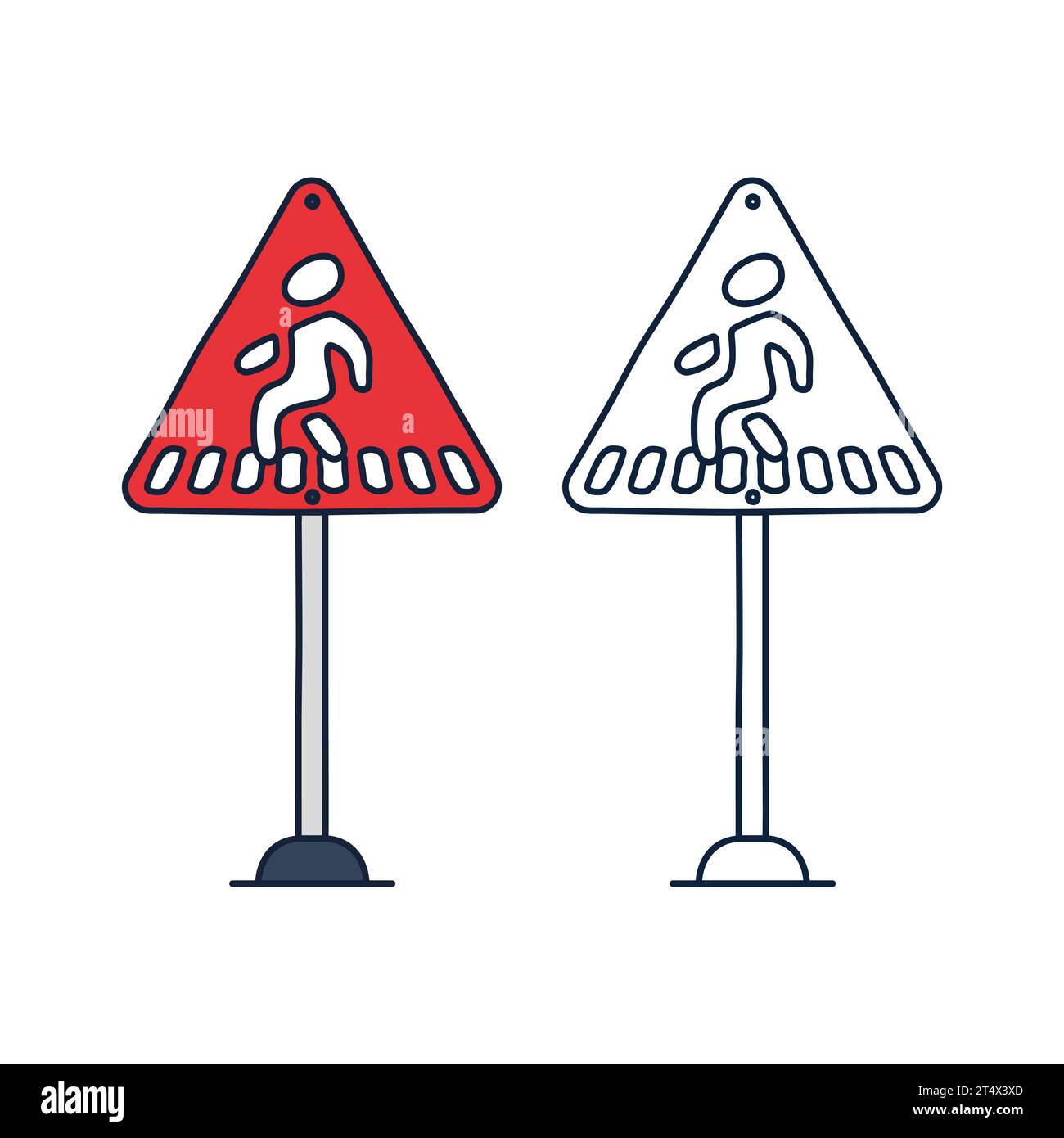 Pedestrian hazard sign Cut Out Stock Images & Pictures - Alamy
