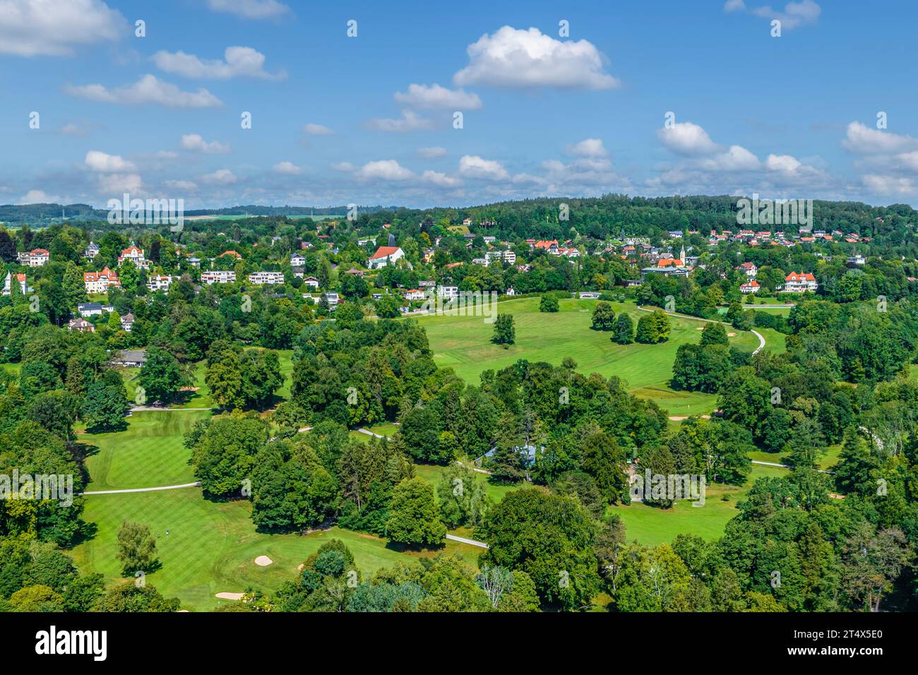 Summer on the shores of Lake Starnberg near Feldafing around the Rose Island Stock Photo