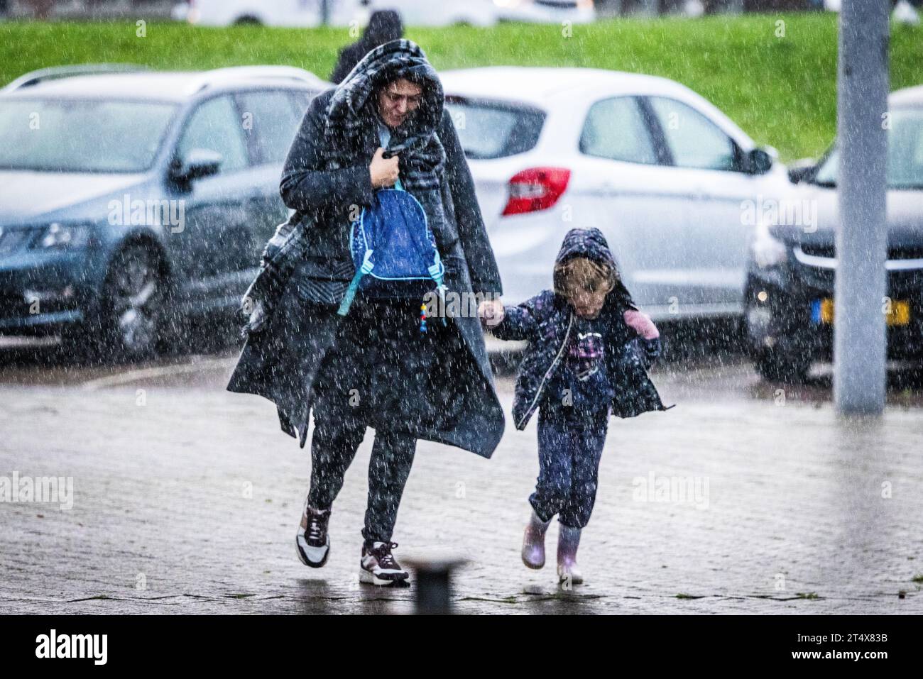 ROTTERDAM Cyclists Brave Wind And Rain During Storm Ciaran In A 1247