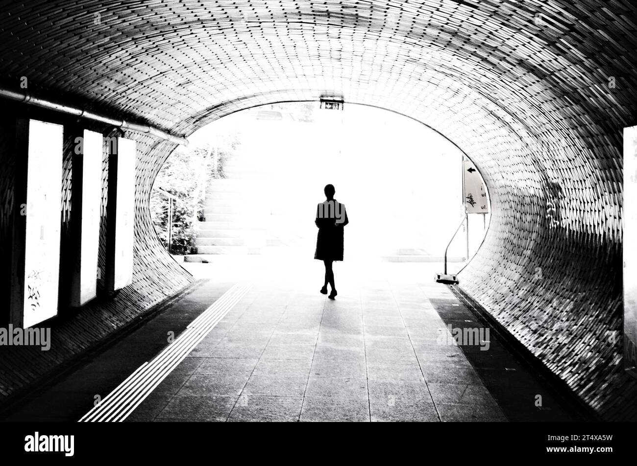 End of the tunnel, BW Stock Photo