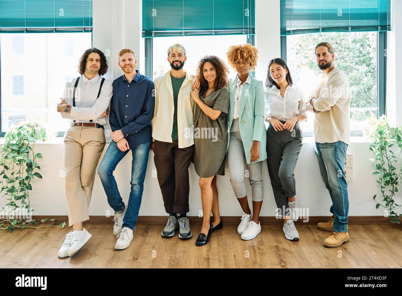 Informal portrait of the colleagues of a coworking Stock Photo