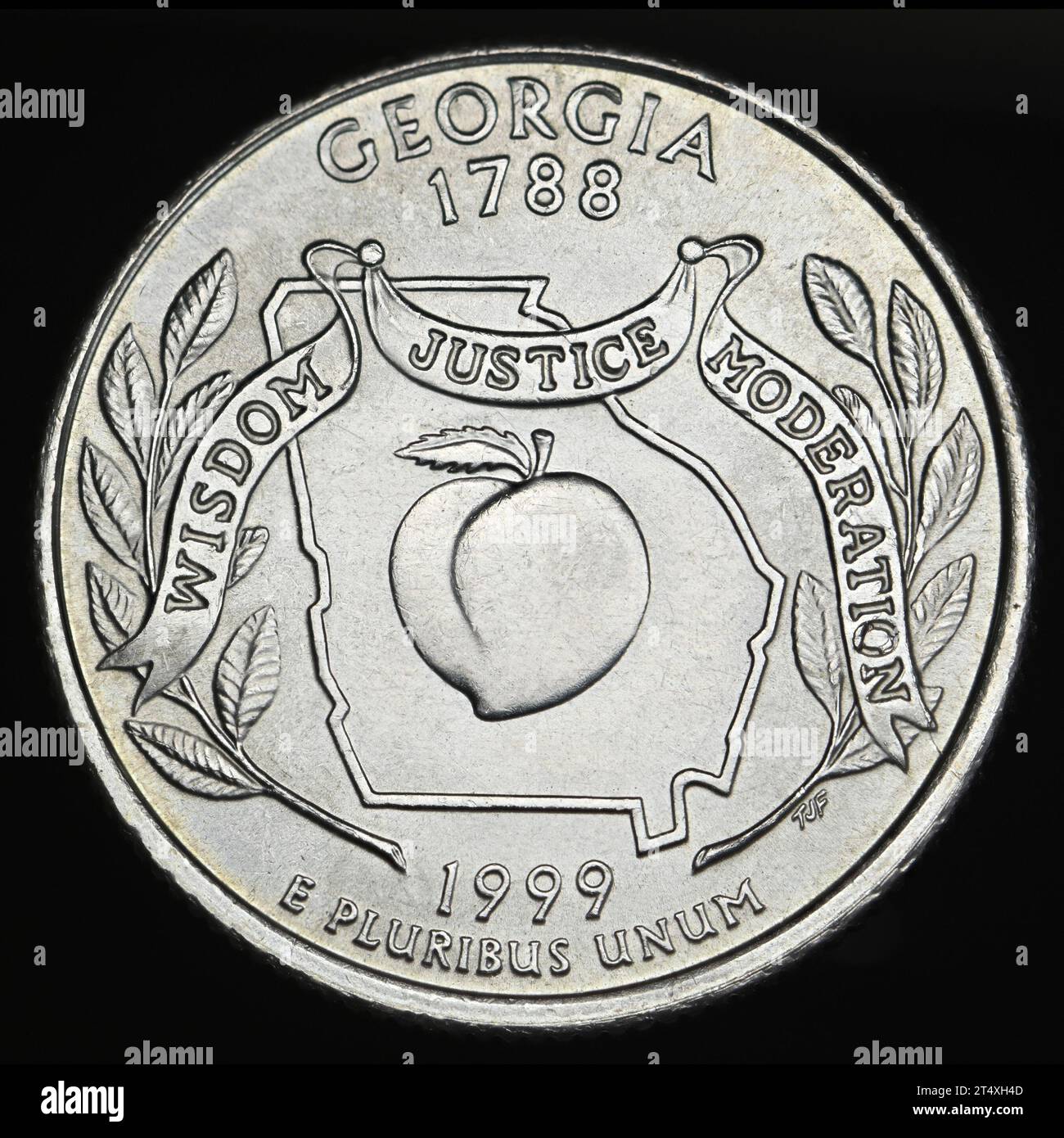 US Commemorative State Quarter Dollar : Georgia (1788) Stock Photo