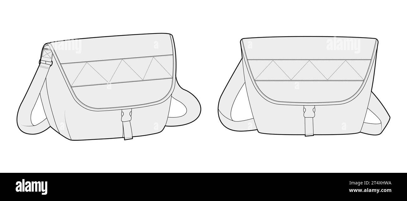 Courier Carryall Messenger Bag silhouette. Fashion accessory technical