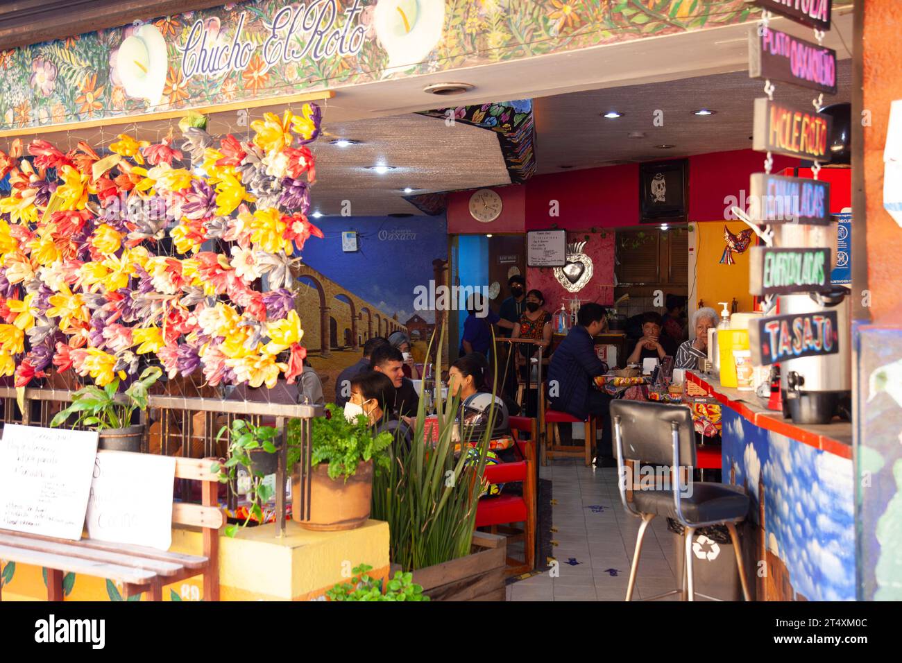 Restaurant Chucho El Roto on Madero by San Jacinto Square in Mexico City, Mexico Stock Photo