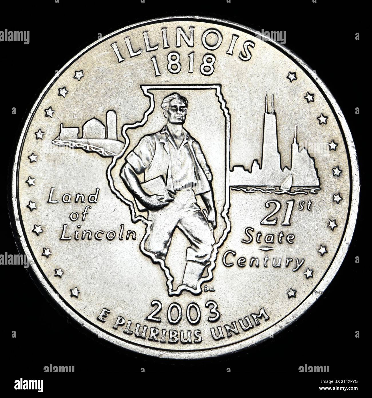 US Commemorative State Quarter Dollar Illinois (1818) Land of Lincoln