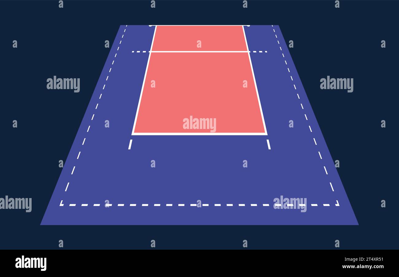 Perspective flat volleyball court arena half Vector Image Stock Vector