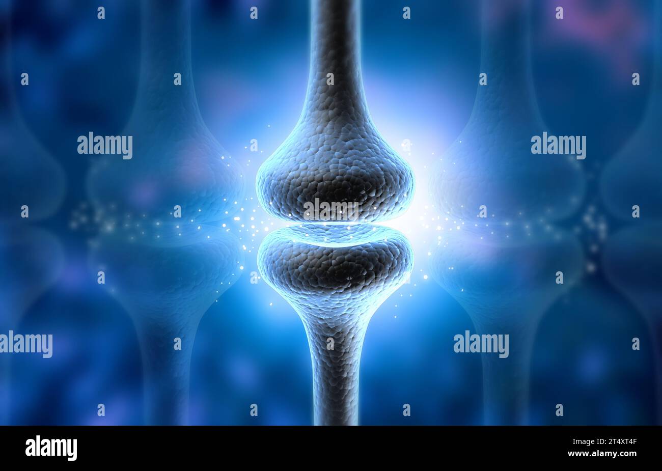 Neuron cells sending electrical chemical signals.3d illustration Stock ...