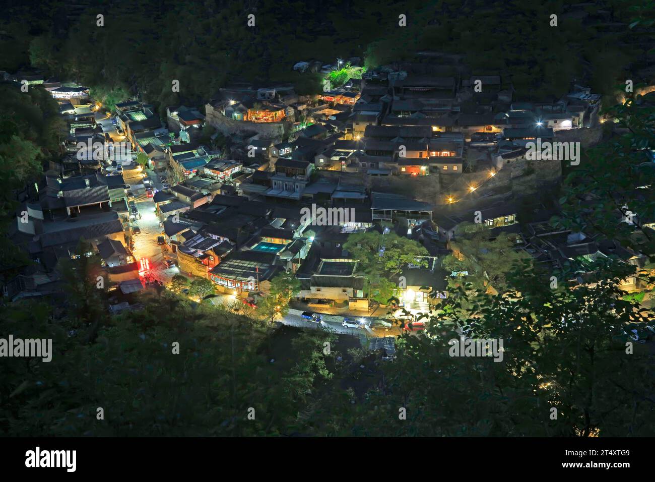 Beijing Nightscape Cuandixia Village nightscape, Beijing, China Stock Photo - Alamy
