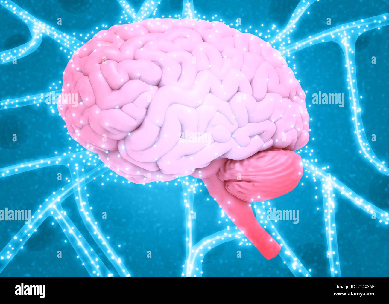 Human brain electrical signal. 3d illustration Stock Photo Alamy
