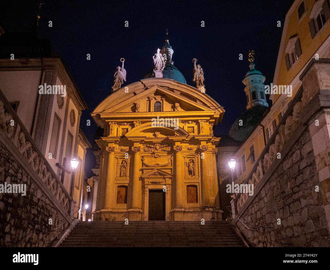Mausoleum of Emperor Ferdinand II, night view, Graz, Styria, Austria ...