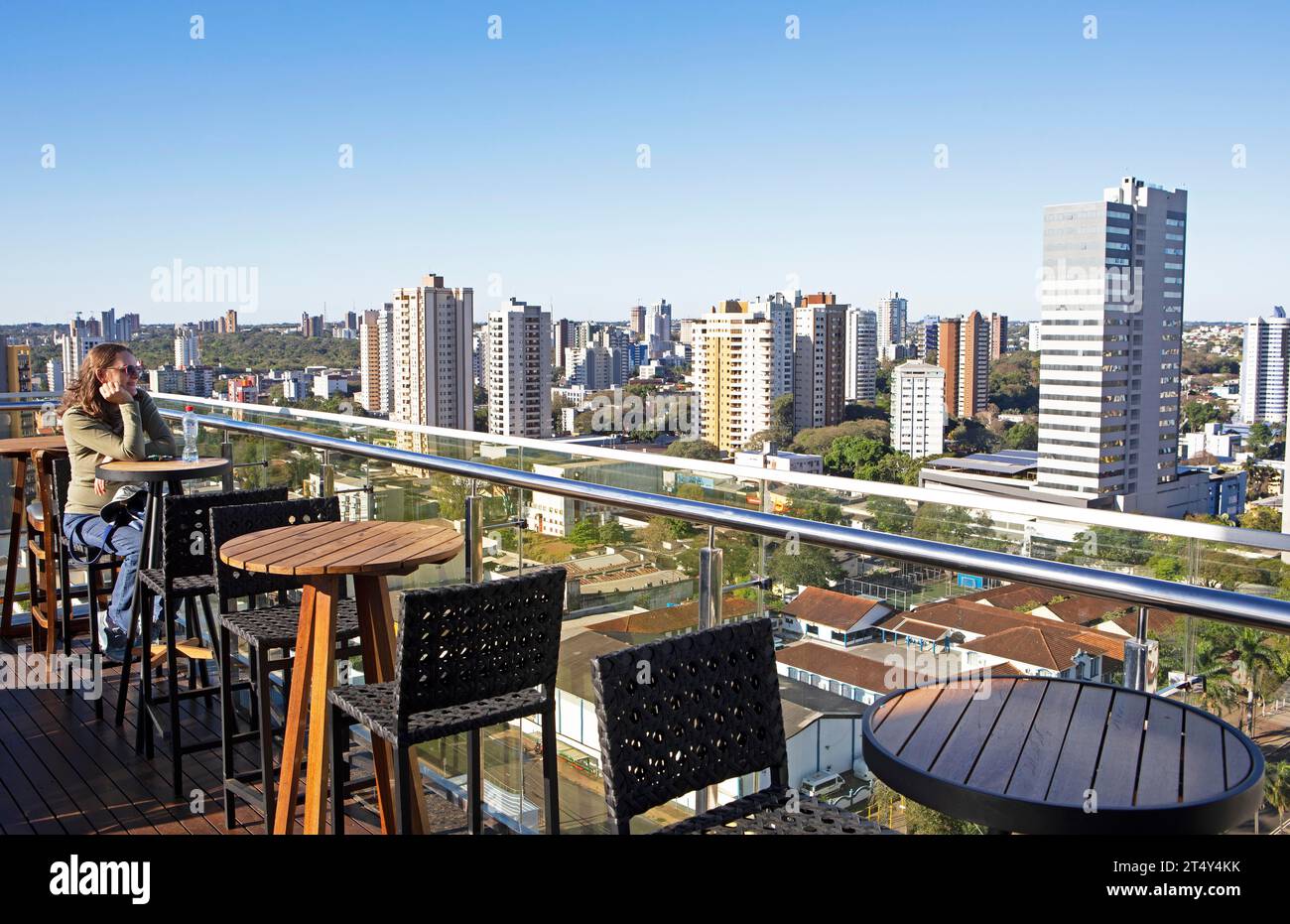 City view Iguazu from the roof terrace of the Viale Tower Hotel, state of Parana, Brazil Stock Photo