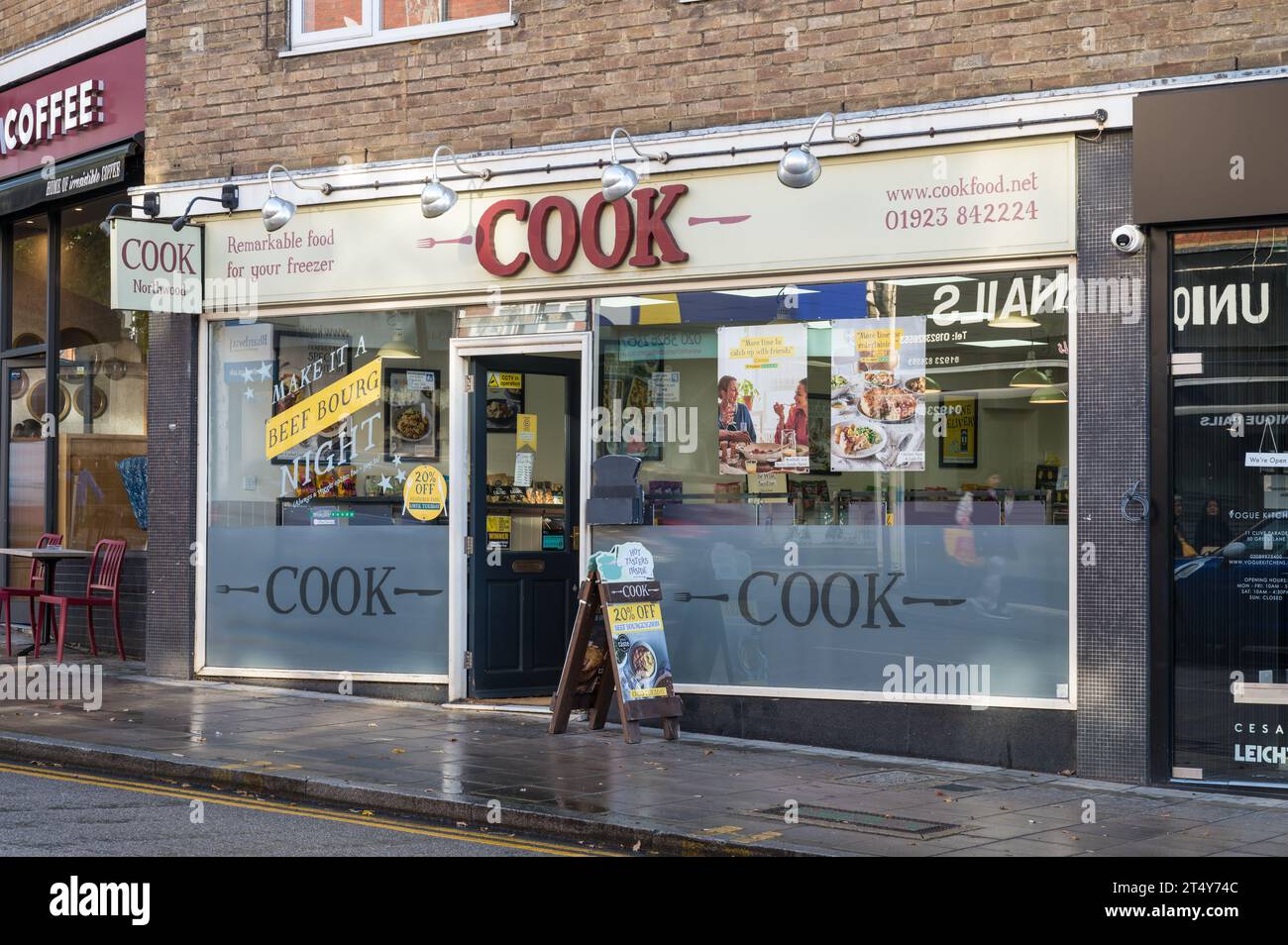 COOK Northwood, one of a chain of shops selling frozen ready made meals and food. Green Lane