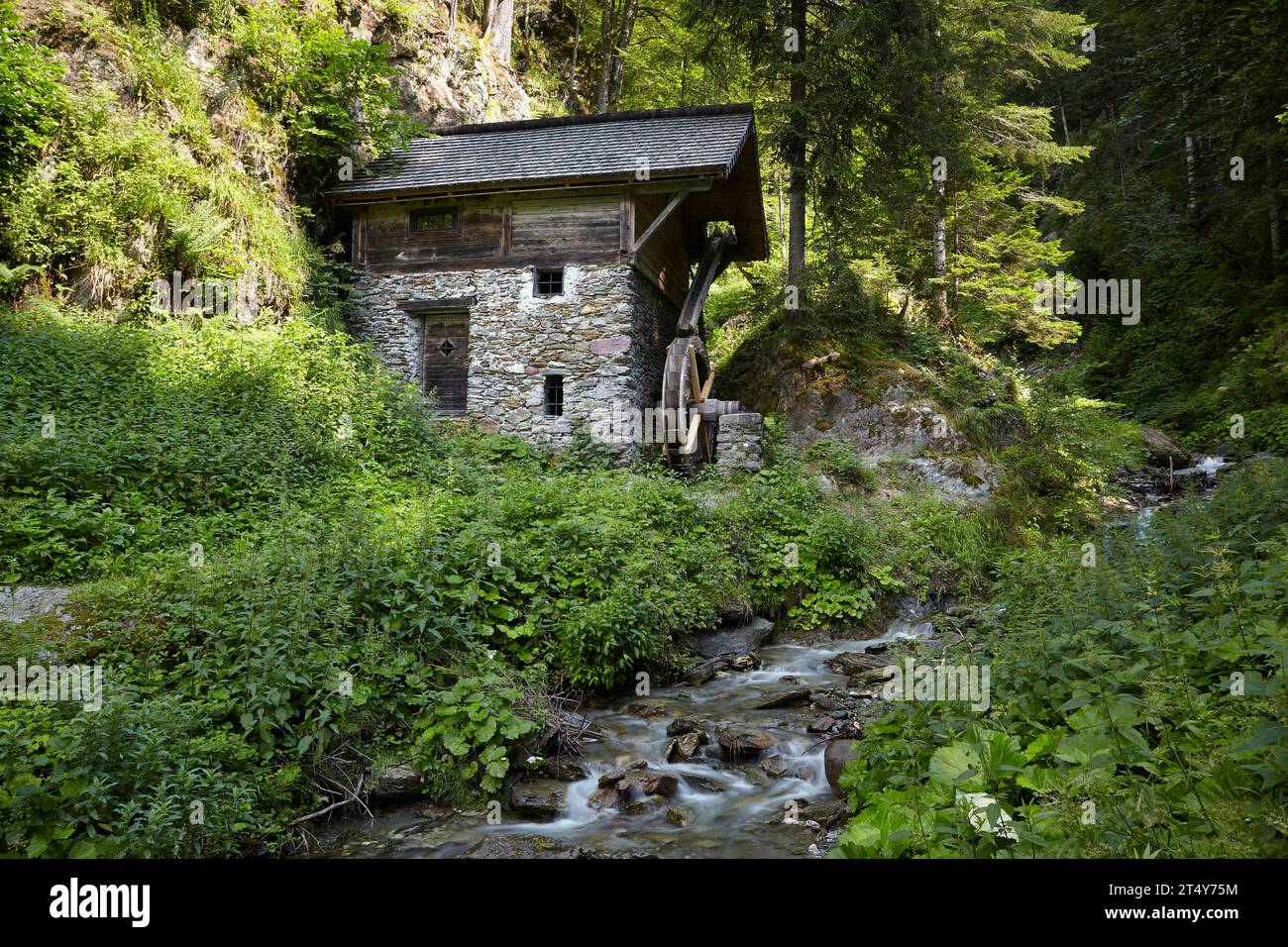 Roetenbach Mill, Lesach Valley, Carinthia, Austria Stock Photo
