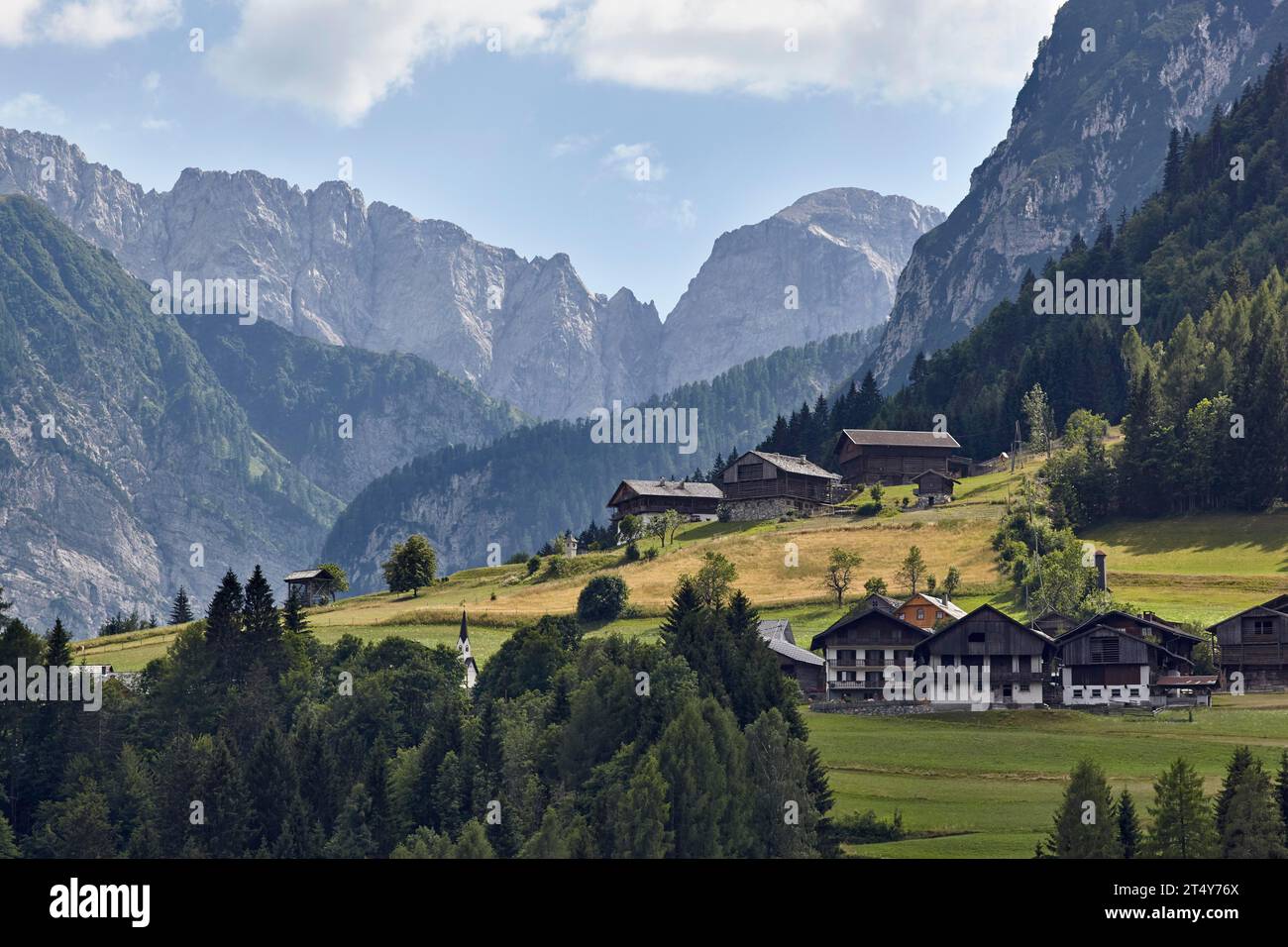 Dorf Nostra, Carnic Alps, Lesachtal, Carinthia, Austria Stock Photo