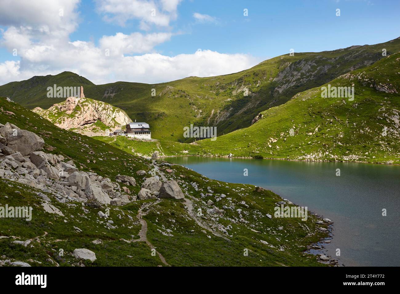 Wolayer See Huette, Lesachtal, Carnic Alps, Carinthia, Austria Stock Photo