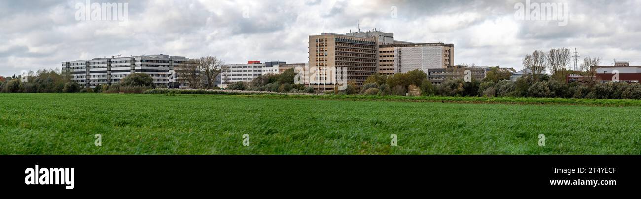 Anderlecht, Brussels Capital Region, Belgium - October 28, 2023 - Extra large panorama over the Erasmus hospital site Credit: Imago/Alamy Live News Stock Photo