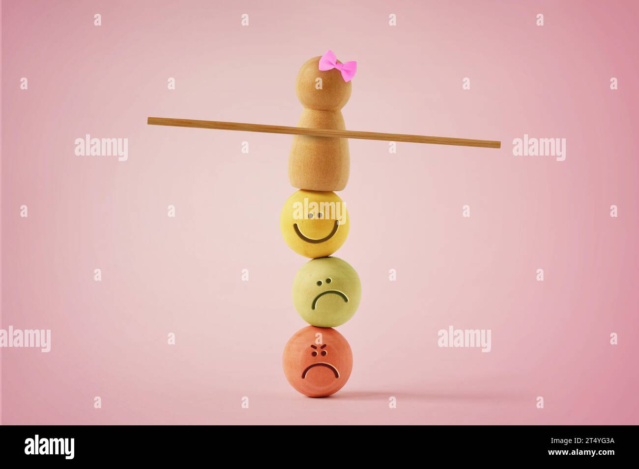 Happy sad woman balance hi-res stock photography and images - Alamy