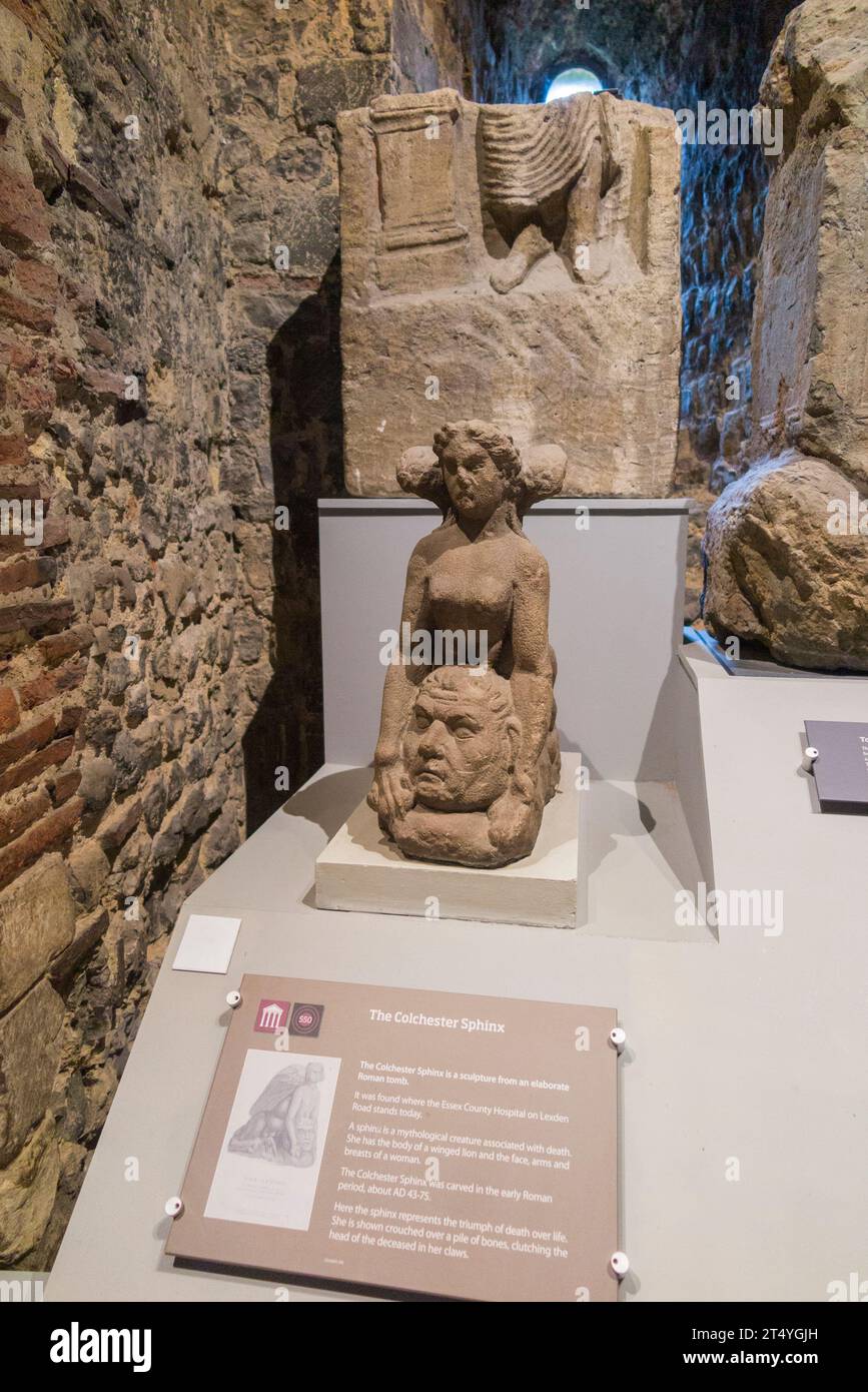 Colchester Sphinx; Roman sculpture dated 1st C CE / AD, probably part ...