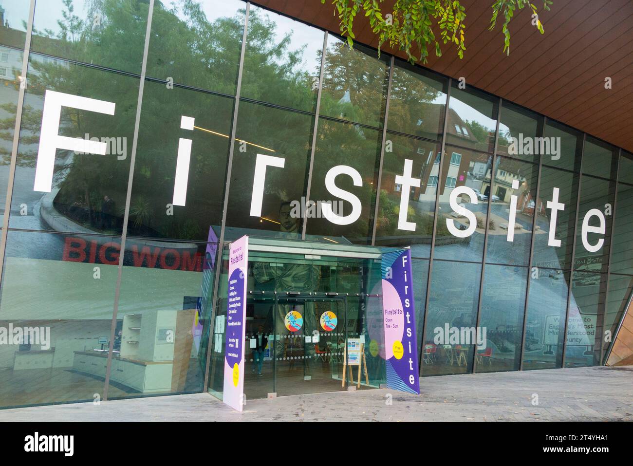 Entrance / front facade of the Firstsite gallery, in Colchester, Essex. It was the national Art Fund's Museum of the Year in 2021. (136) Stock Photo