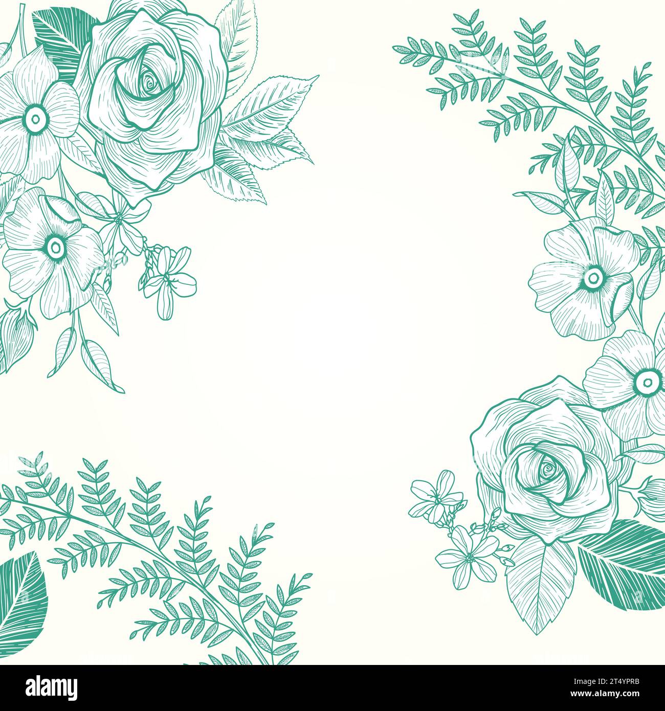 Engraving hand drawn floral background Royalty Free Vector Stock Vector ...