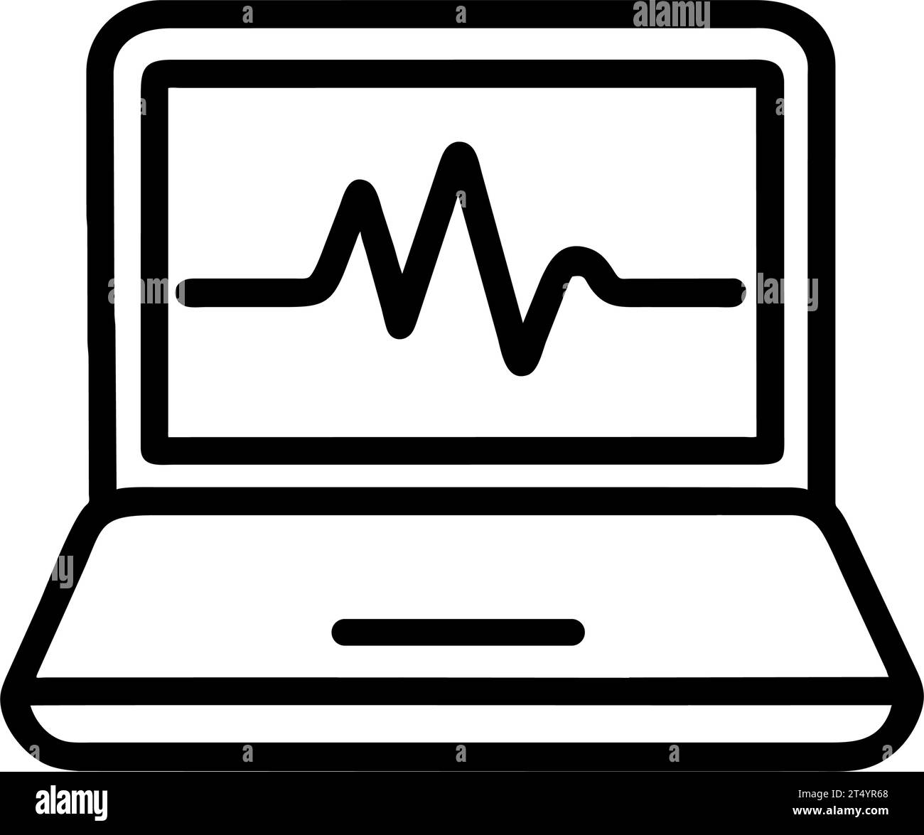 laptop with electrocardiogram icon Stock Vector Image & Art - Alamy