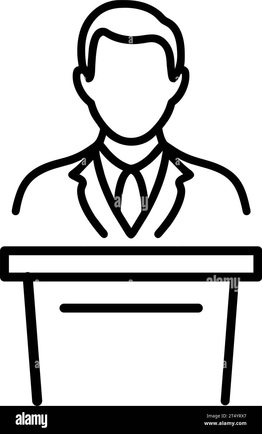 Speech podium line icon hi-res stock photography and images - Alamy