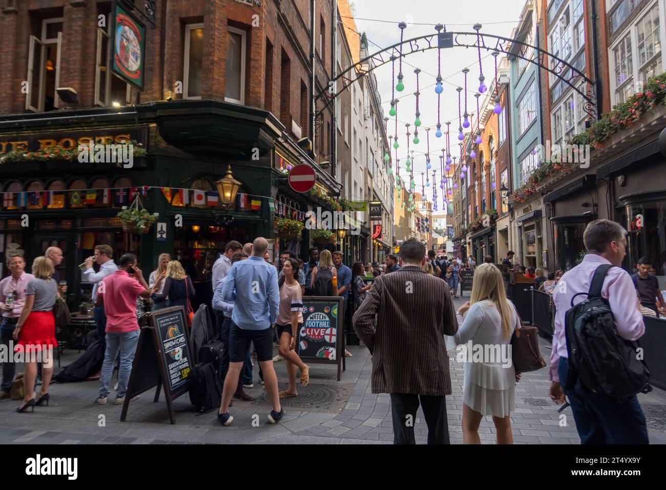 Animated street in Soho district, London, UK. Stock Photo