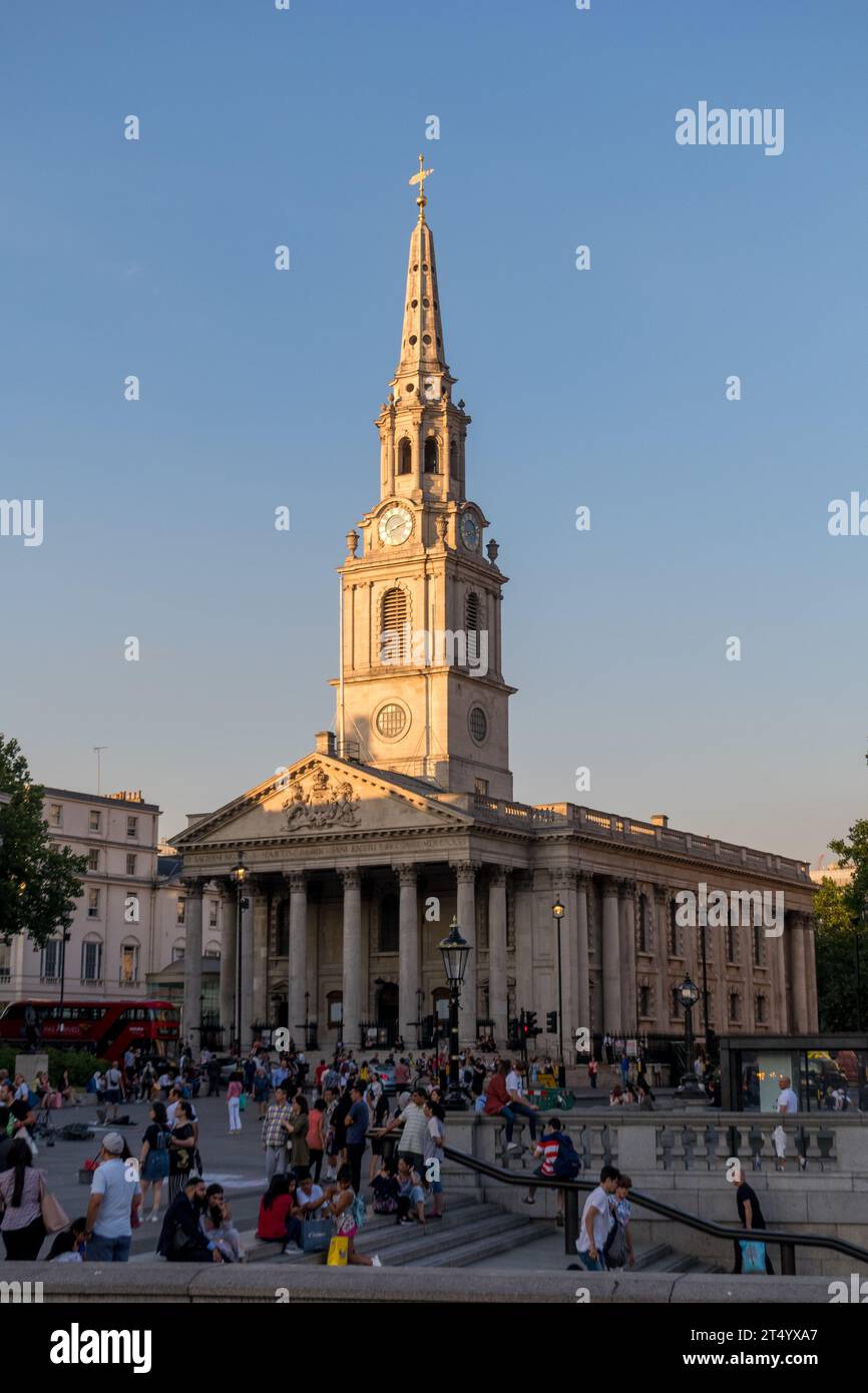 St Martin-in-the-Fields, a landmark church on Trafalgar Square and one of the most famous churches in London. Stock Photo