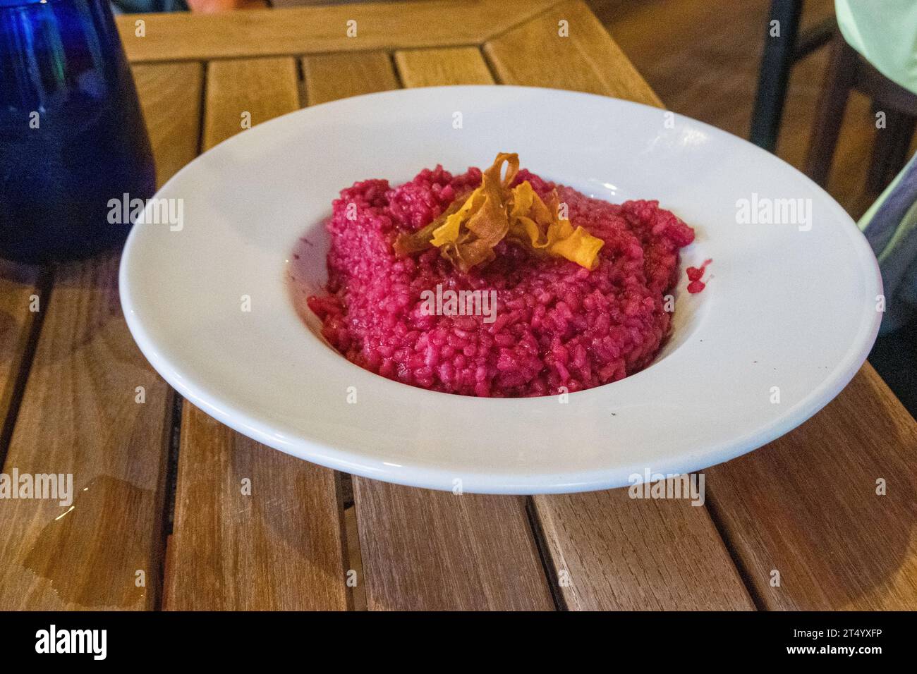 Beetroot risotto Stock Photo