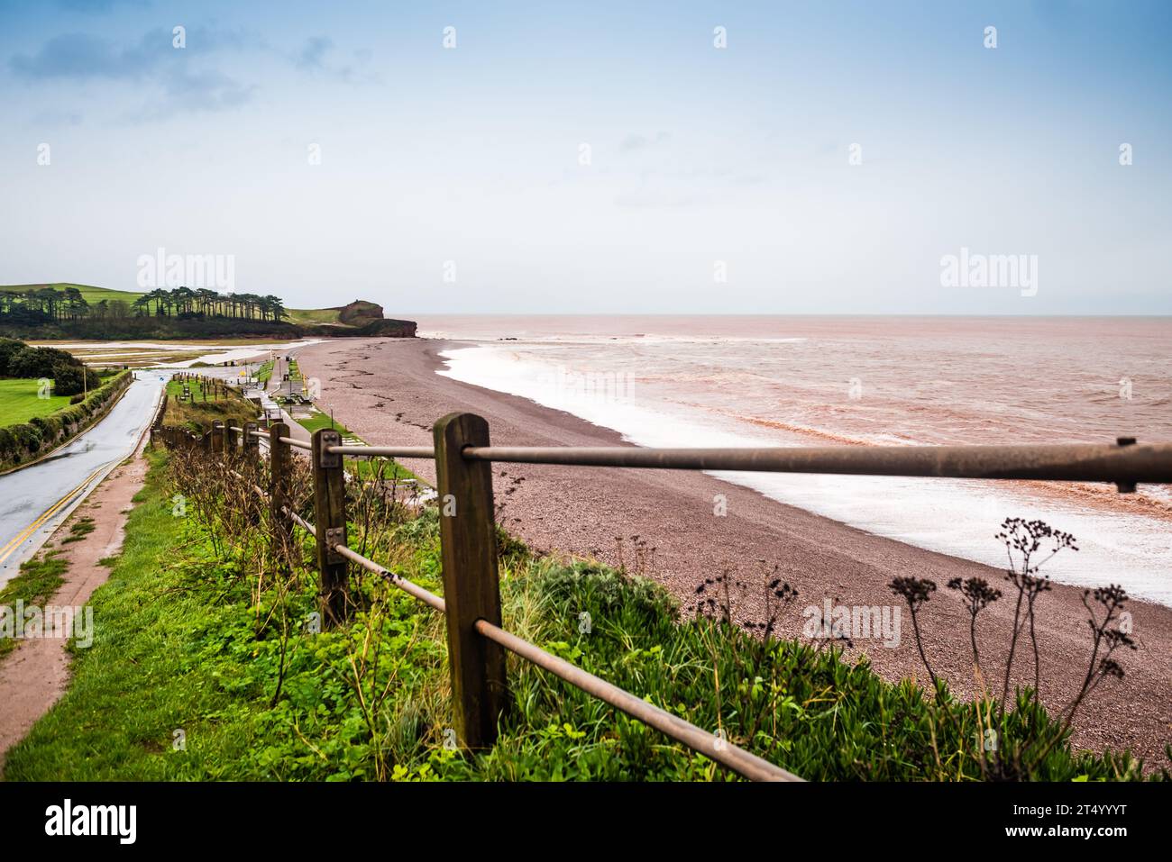 Otter Estuary after the 2023 Storm. Stock Photo