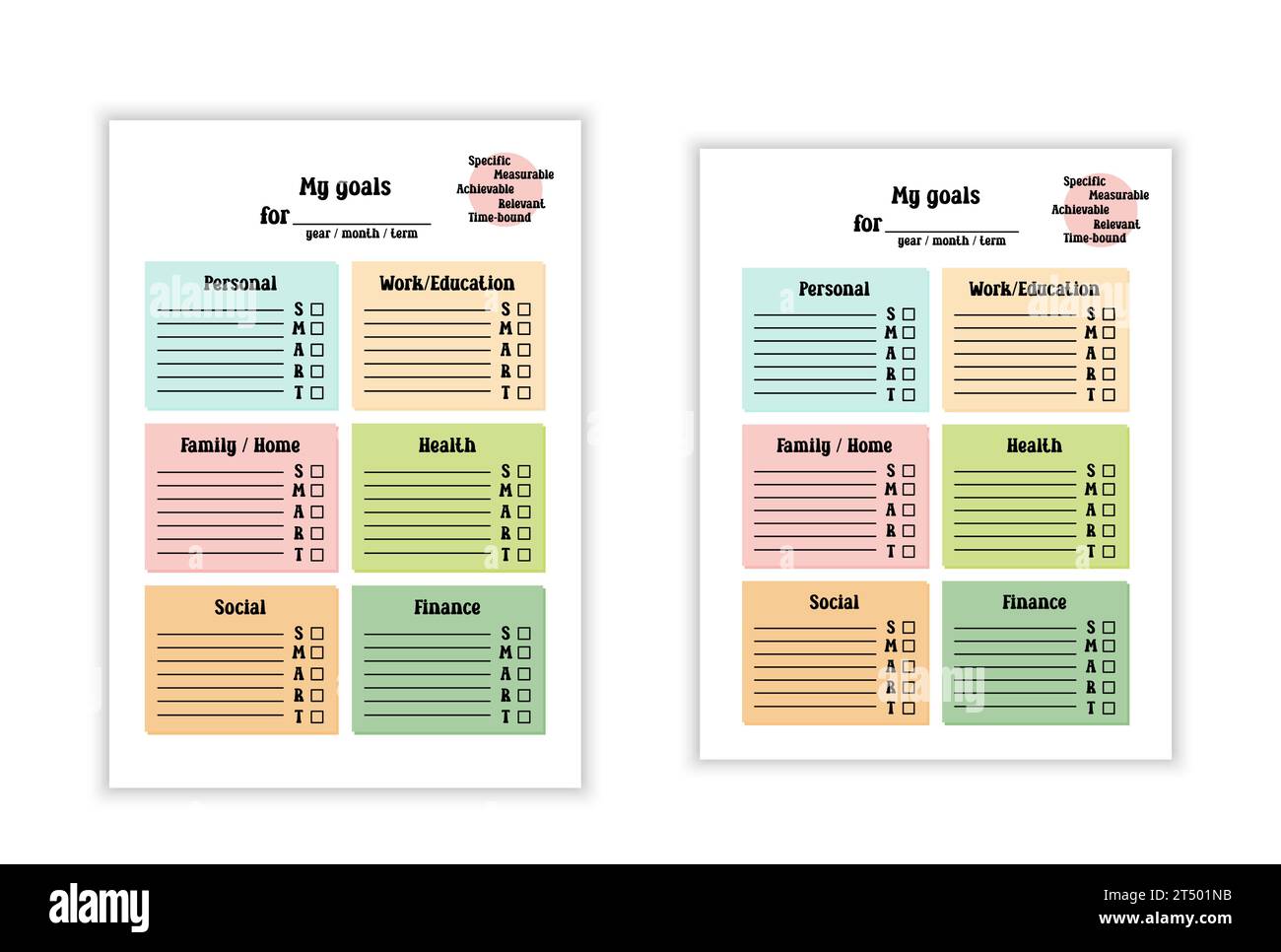 Goals List template. Vector blank page for writing New Year resolutions ...