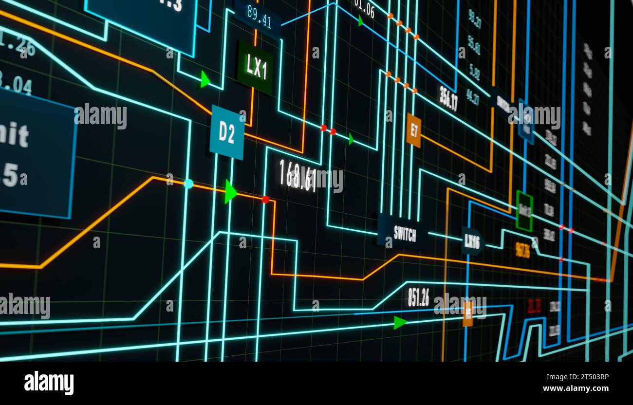 Node Tree, switch board in industry. Node tree. Industry switch board ...