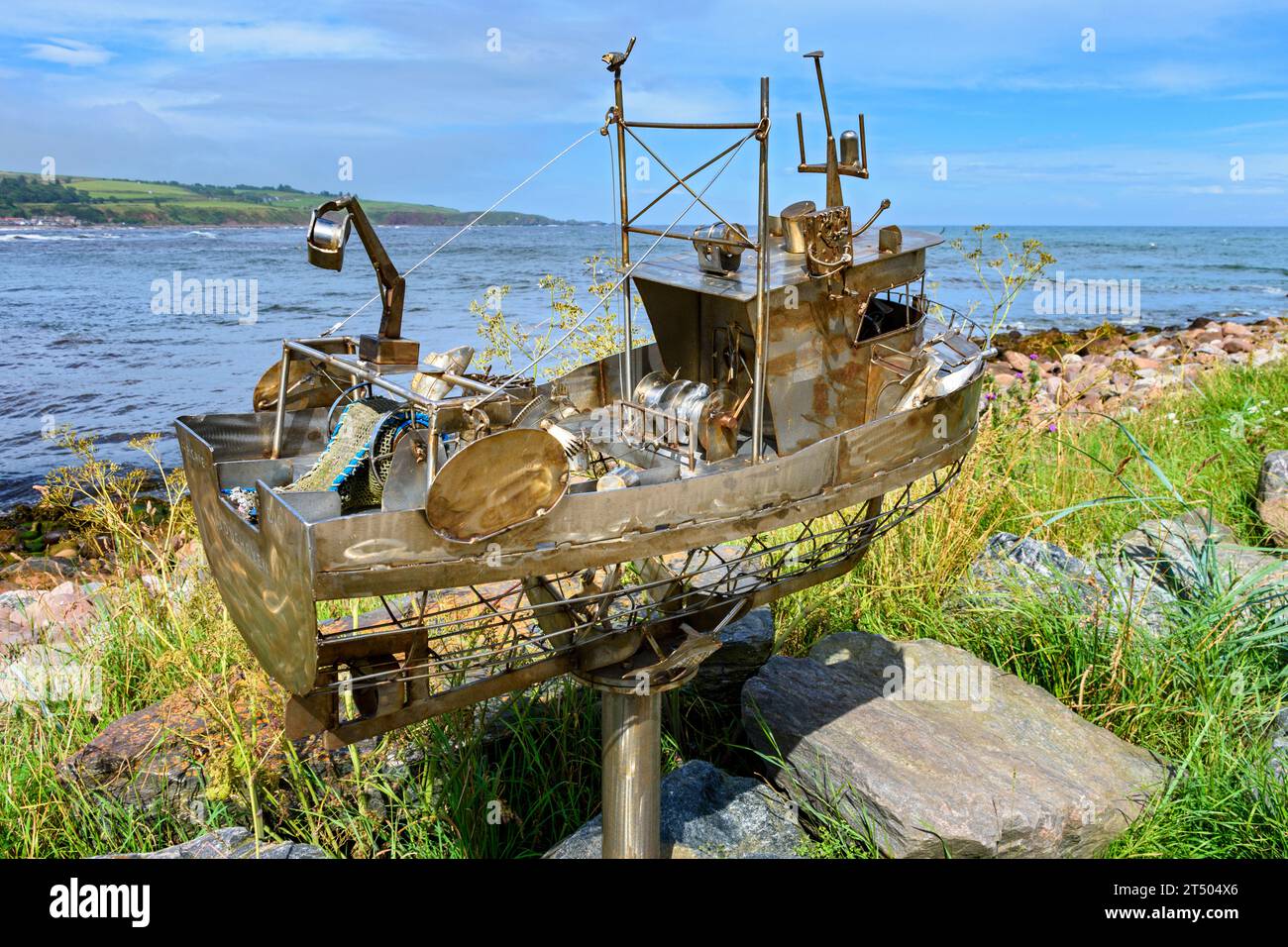 Fishing boat 'Archie', a sculpture by Jim Malcolm, known as the