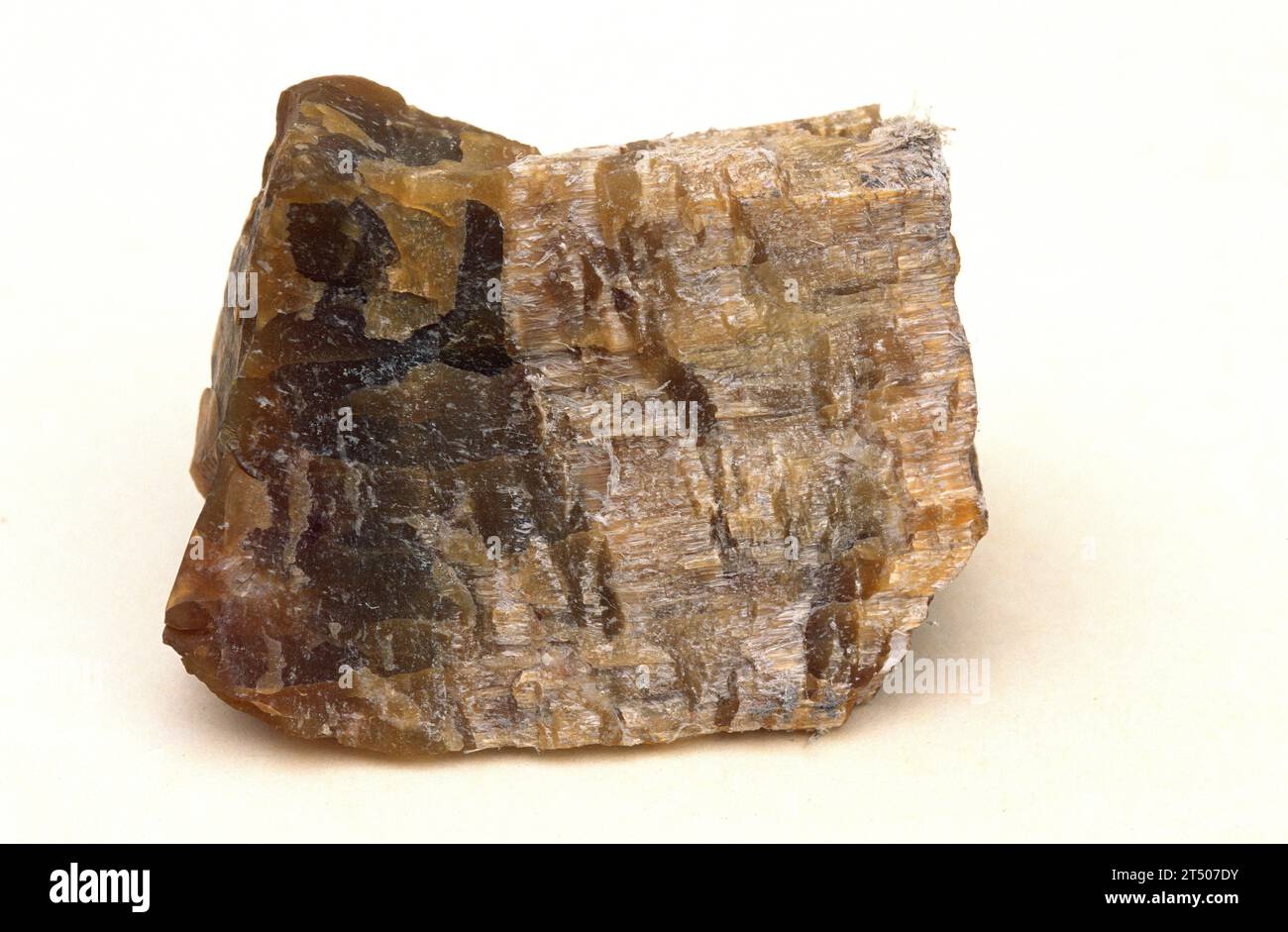 Chrysotile or white asbestos is a magnesium silicate mineral. Sample