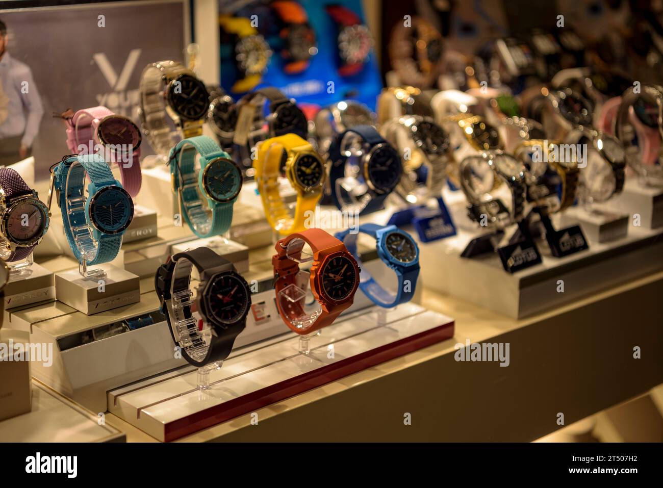 Window display of the Enric Costa artisan jewelry store, in the Plaça