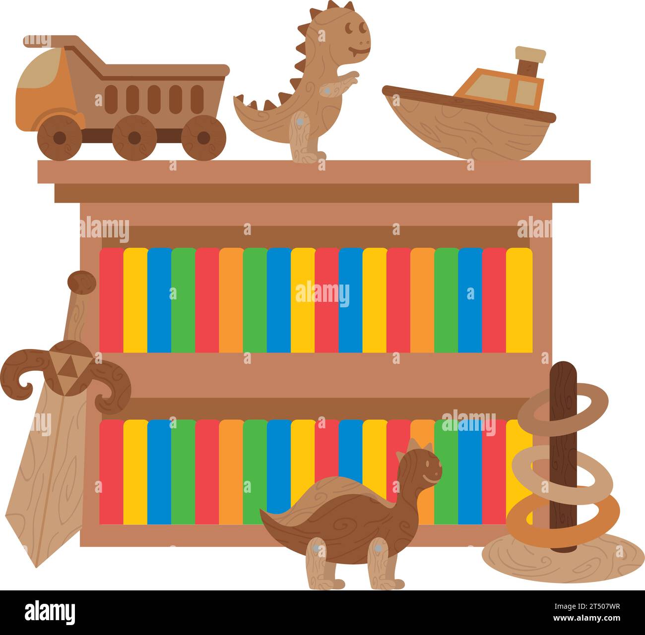 wooden toys cute illustration Stock Vector Image & Art - Alamy