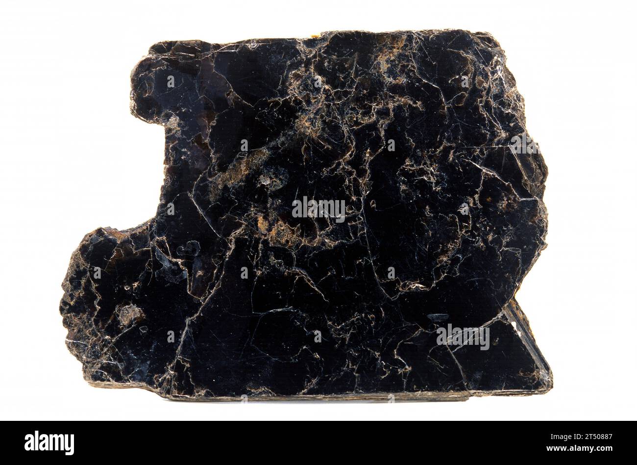 Biotite is a silicate mineral from the mica group. Sheet sample. Stock Photo