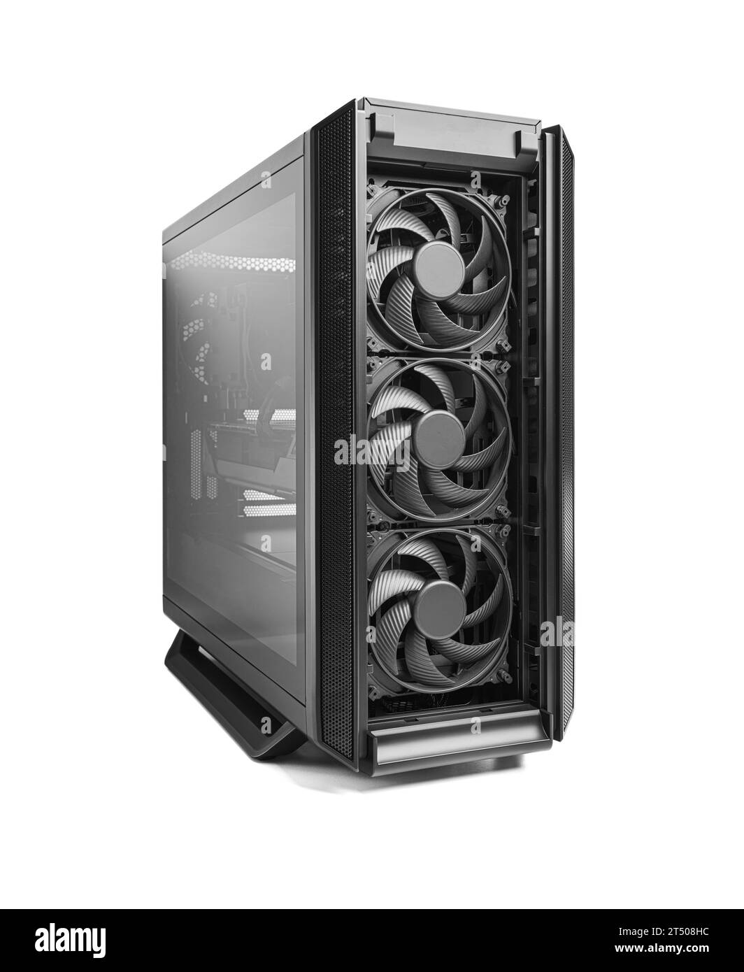 Modern black computer system unit isolated Stock Photo - Alamy