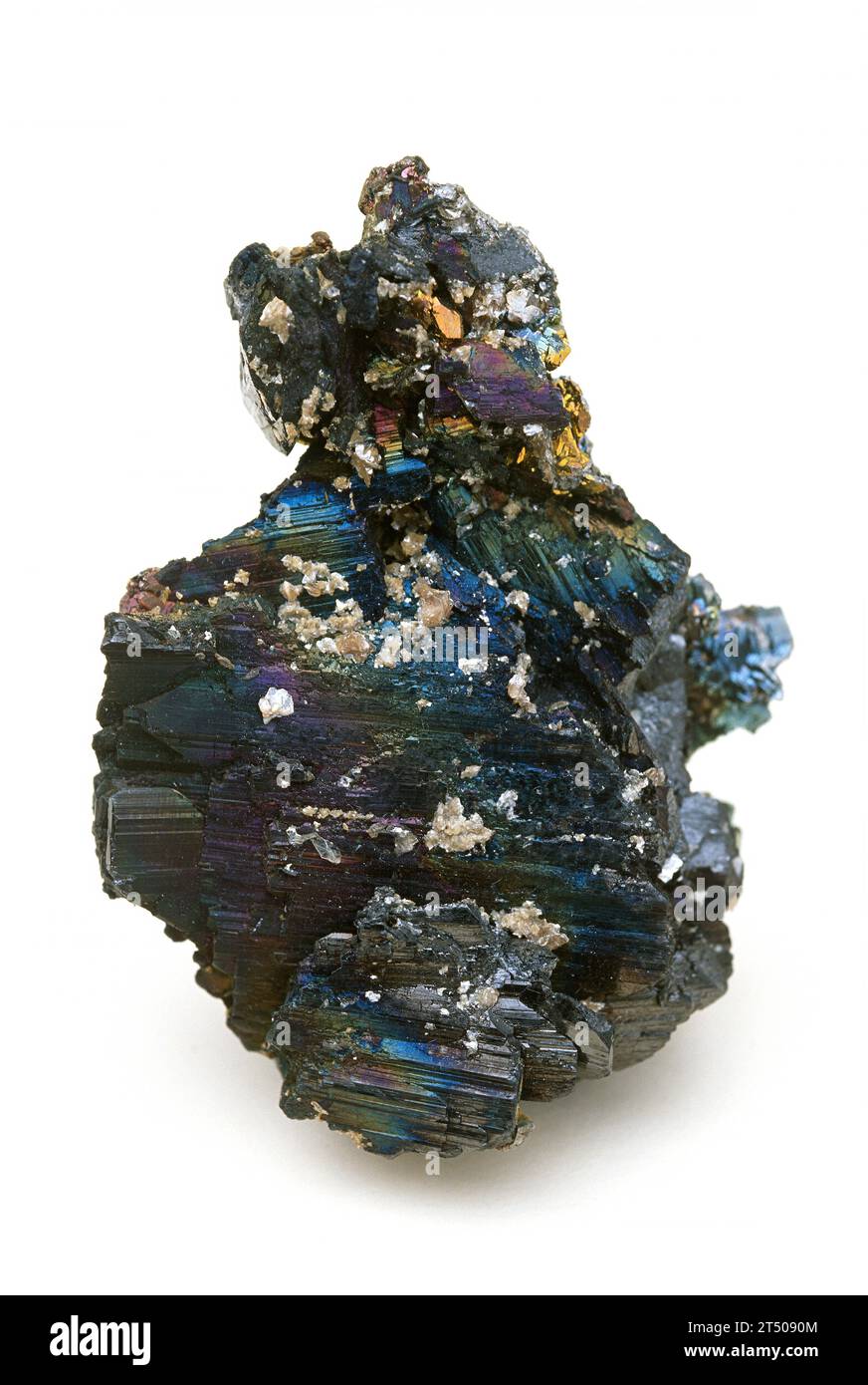 Wolframite is an iron manganese tungstate mineral. Crystallized sample. Stock Photo