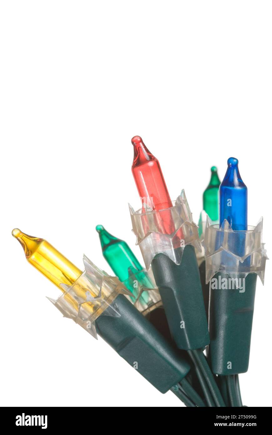 Different Christmas lights on white Stock Photo Alamy