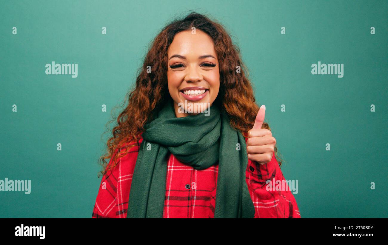 Thumbs up positive african woman hi-res stock photography and images ...
