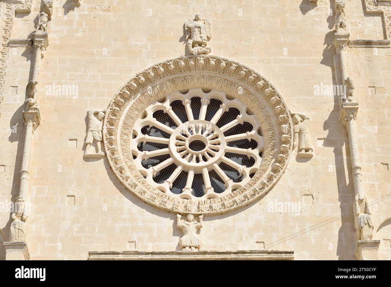 Rose window, Cathedral, Matera, Basilicata, Italy Stock Photo