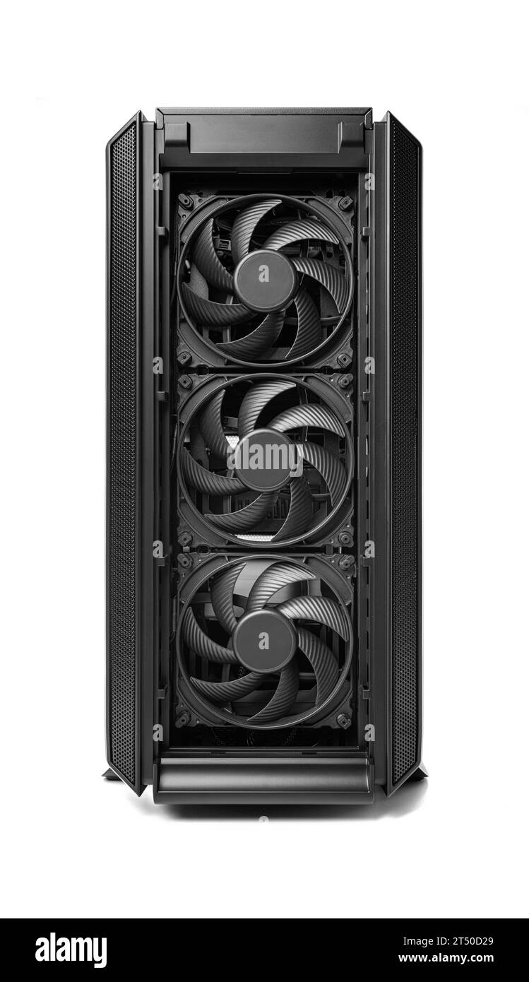 Modern black computer system unit isolated Stock Photo - Alamy