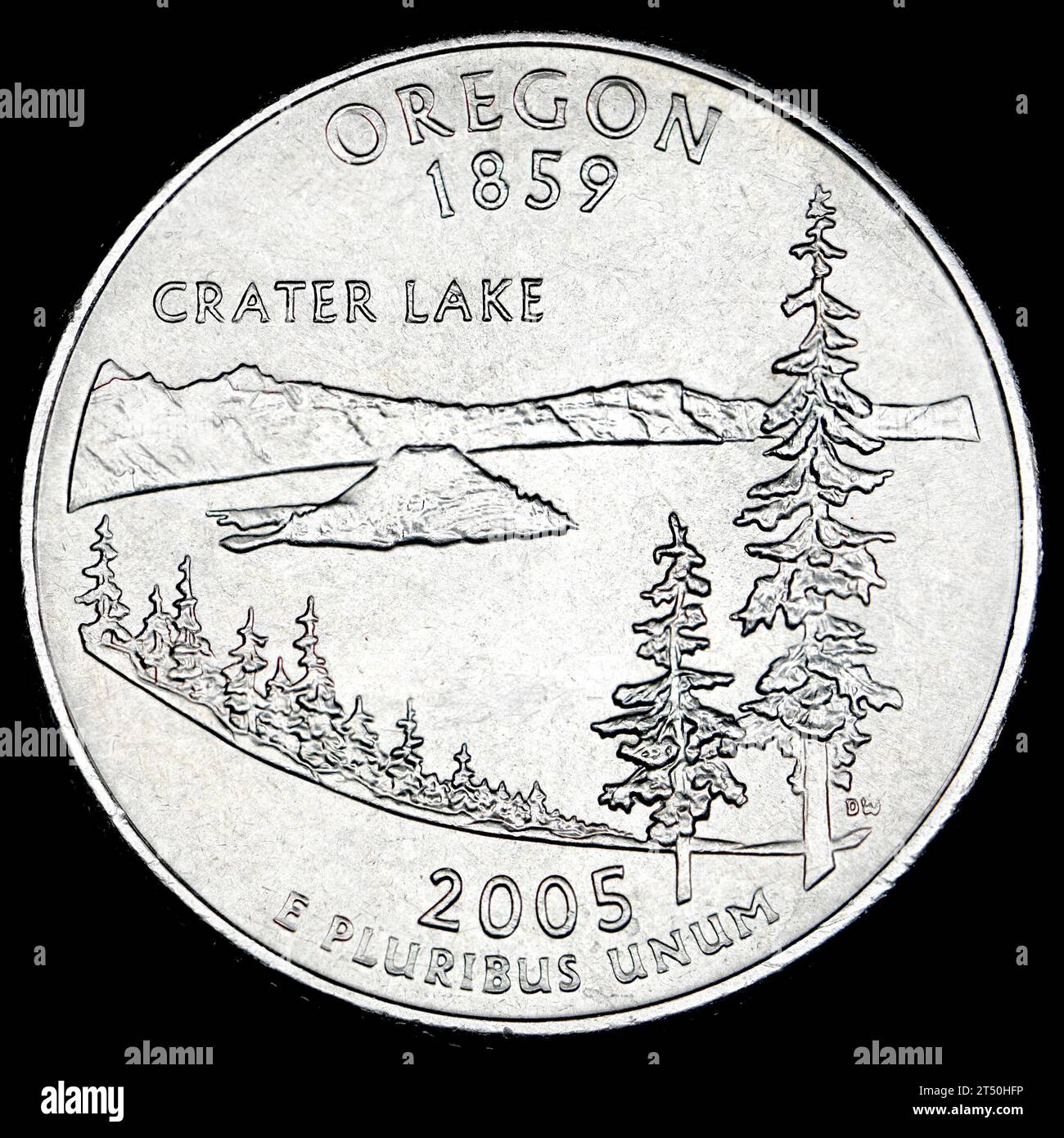 US Commemorative State Quarter Dollar Oregon (1859) Crater Lake Stock