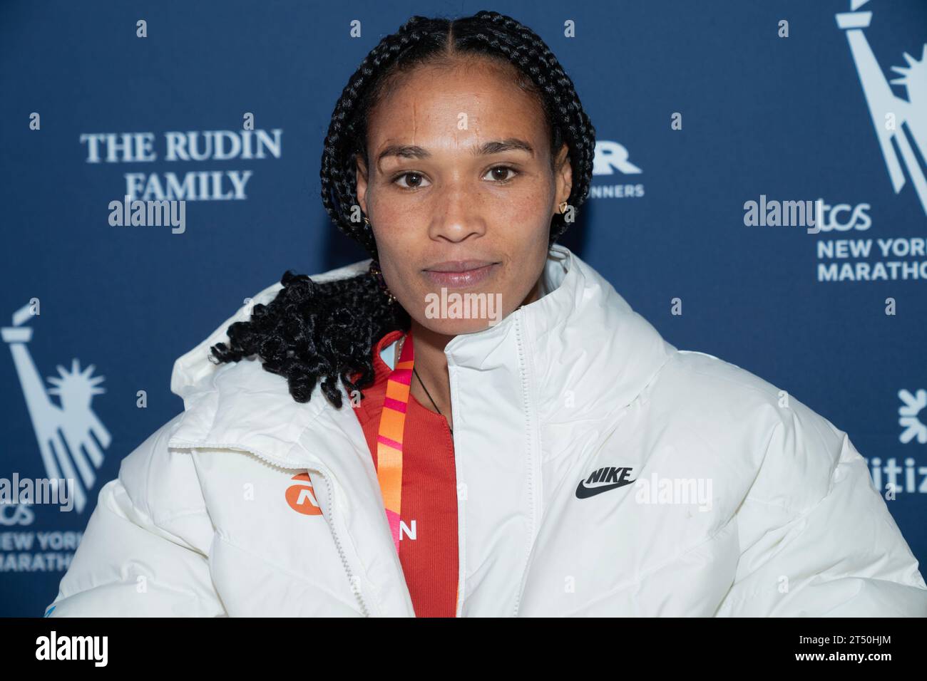 Letesenbet Gidey of Ethiopia attends TCS New York City Marathon Professional Runners Media