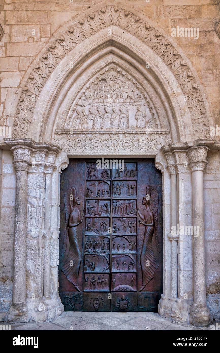 Portal of the Sanctuary of Saint Michael the Archangel, Monte Sant'Angelo, Italy Stock Photo