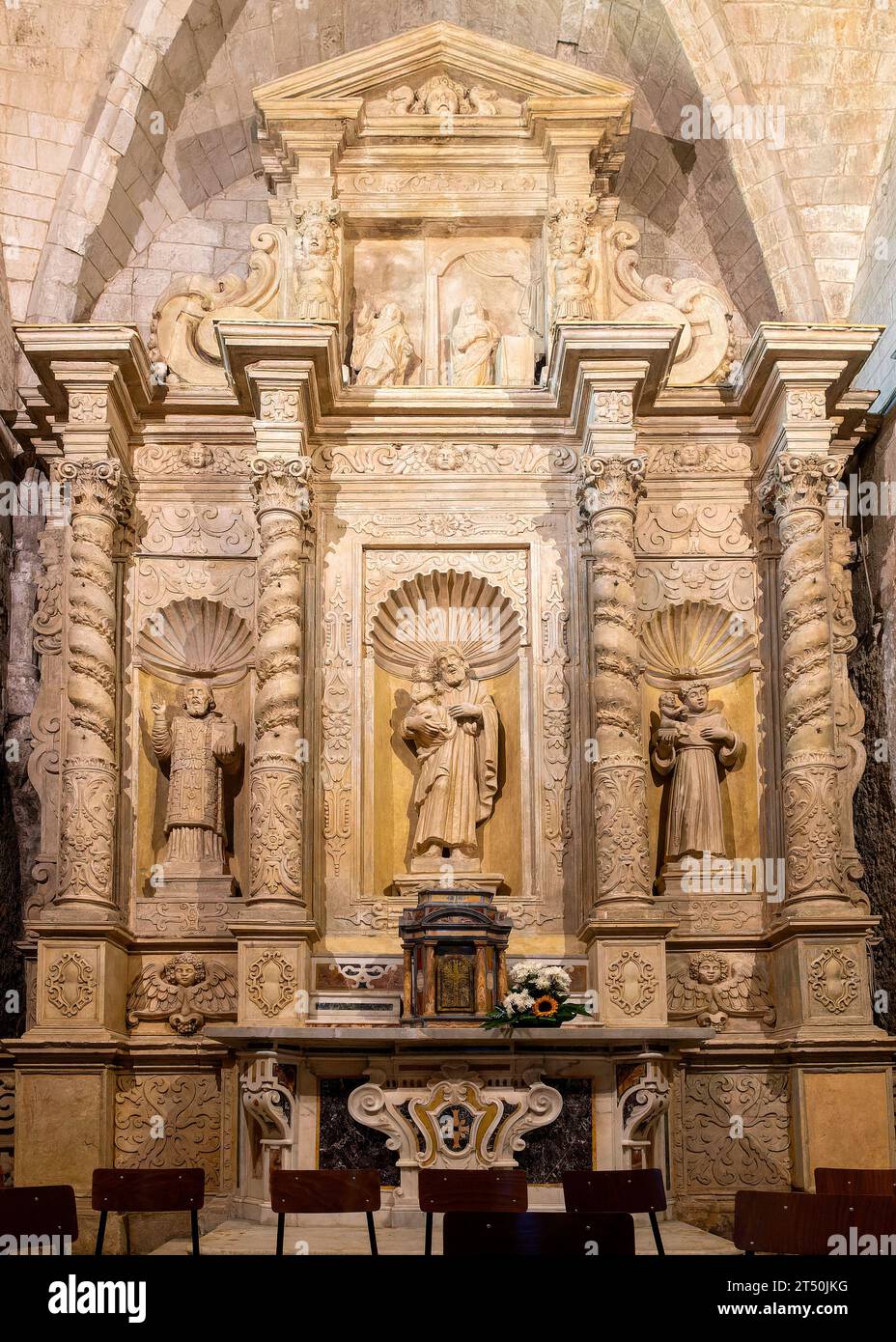 Chapel of the Sanctuary of Saint Michael the Archangel, Monte Sant'Angelo, Italy Stock Photo